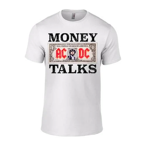 AC/DC Unisex Adult Money Talks T-Shirt-- Terry Blend Velvet Blend Canvas Blend