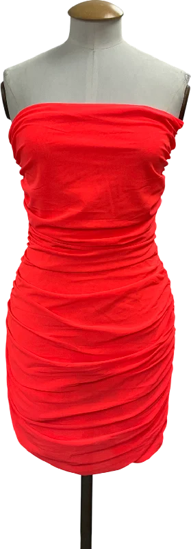 Anthropologie Orange Strapless Slim Mini Dress UK S Comfortable Ruffle Mini Dress