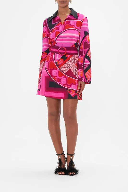 RETRO MINI DRESS CIAO PALAZZO Comfortable One-Shoulder Mini Dress