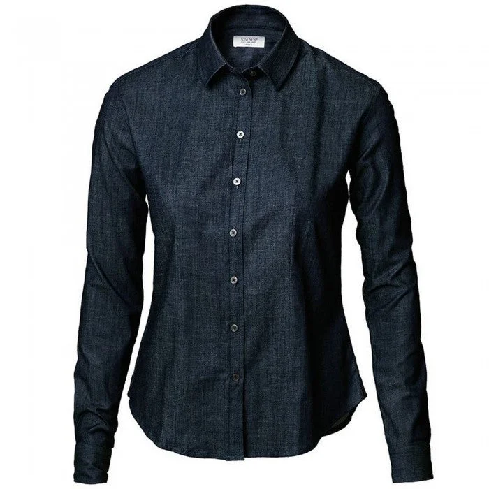 Nimbus Womens/Ladies Torrance Casual Denim Shirt-- Print Jacquard Patchwork