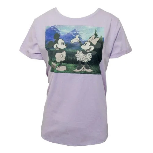 Disney Womens/Ladies Outdoors Mickey & Minnie Mouse T-Shirt-- Seamless Knitted Crochet Disney Womens/Ladies Outdoors Mickey & Minnie Mouse T-Shirt-- Seamless Knitted Crochet