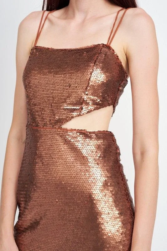 Emory Park | Sequin Mini Dress With Cut Out Cozy Wraparound Mini Dress