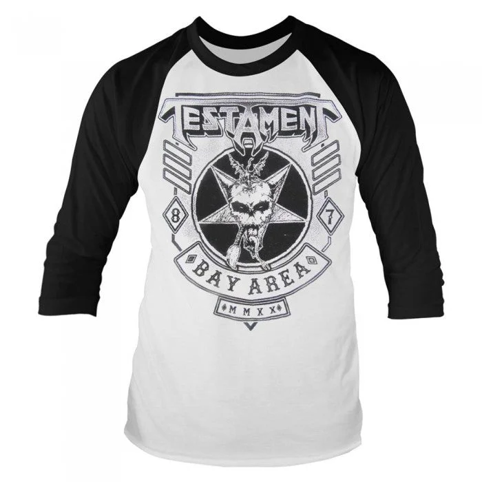 Testament Unisex Adult Bay Area 87 Europe 2020 Tour Long-Sleeved Baseball T-Shirt-- Denim Fabric Leather Fabric Suede Fabric Testament Unisex Adult Bay Area 87 Europe 2020 Tour Long-Sleeved Baseball T-Shirt-- Denim Fabric Leather Fabric Suede Fabric