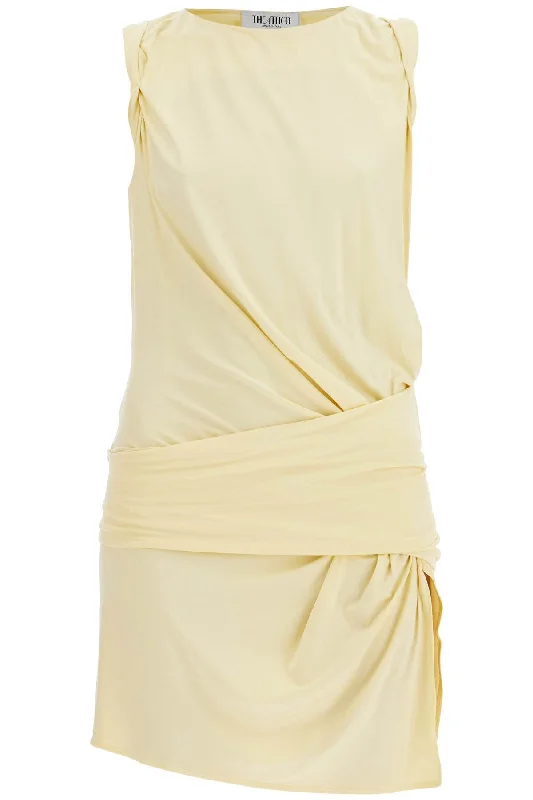Dusty Yellow Sleeveless Mini Dress For Casual And Evening - Yellow Comfortable Casual Mini Dress Dusty Yellow Sleeveless Mini Dress For Casual And Evening - Yellow Comfortable Casual Mini Dress
