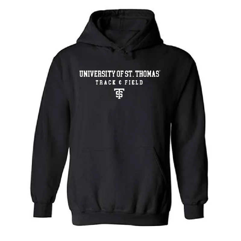 UST - NCAA Women's Track & Field : Kendall Hagness - Classic Shersey Hooded Sweatshirt Hoodie with Monochrome Minimalist Simple UST - NCAA Women's Track & Field : Kendall Hagness - Classic Shersey Hooded Sweatshirt Hoodie with Monochrome Minimalist Simple