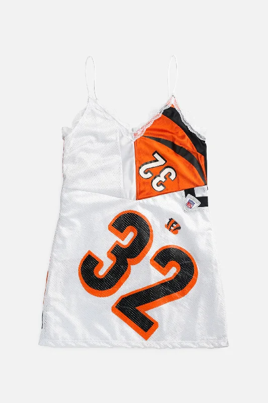 Rework Cincinnati Bengals NFL Lace Dress - M Casual Short Summer