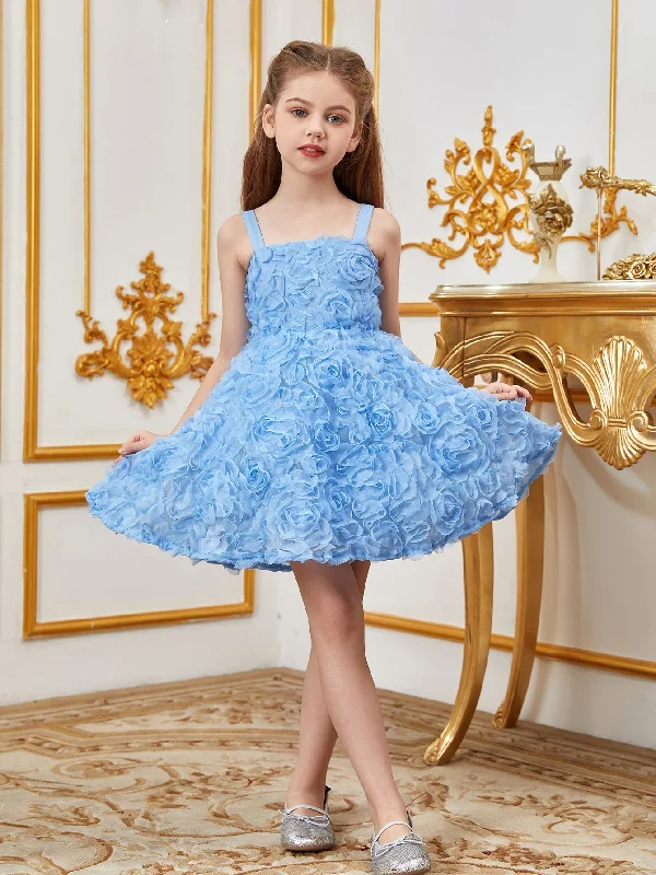 Tween Girls' Floral Applique A-line Cami Party Dress Tunics Versatile stylish