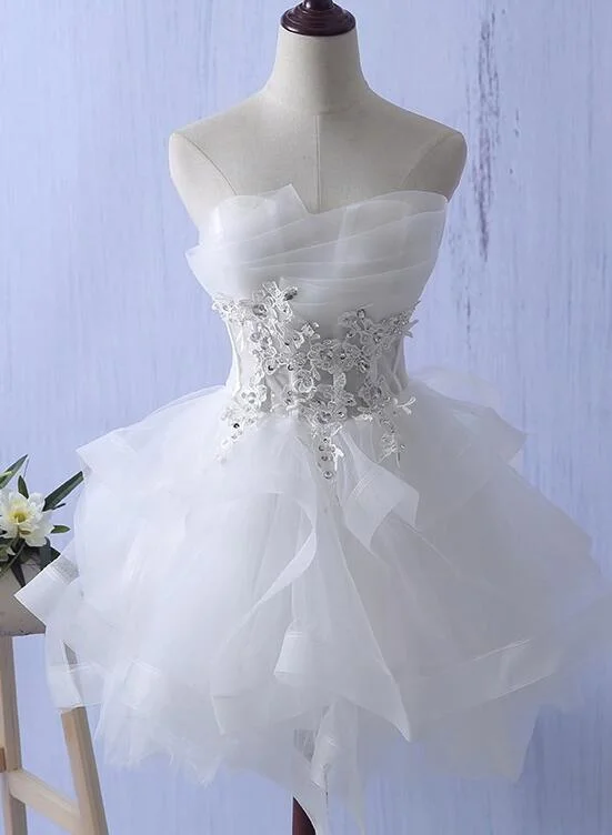 Lovely Tulle Short Party Dress, Cute Teen Junior Prom Dress Tunics Prom sequined