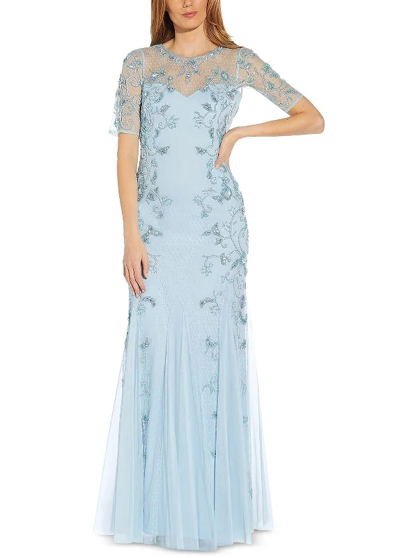 Womens Illusion Long Evening Dress Tunics Exclusive limited