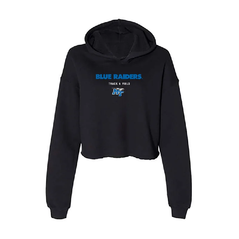 MTSU - NCAA Women's Track & Field : Xarya Udoumana - Women's Crop Fleece Hoodie Hoodie with Applique Textured Unique MTSU - NCAA Women's Track & Field : Xarya Udoumana - Women's Crop Fleece Hoodie Hoodie with Applique Textured Unique