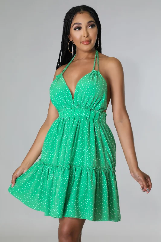 Italian Springs Dress Square Neckline Feminine