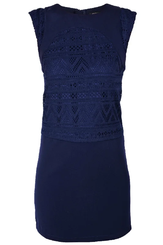 C BLOCK FELICIA Blue Cut Out Knee Length Dress Tunics Print Colorful