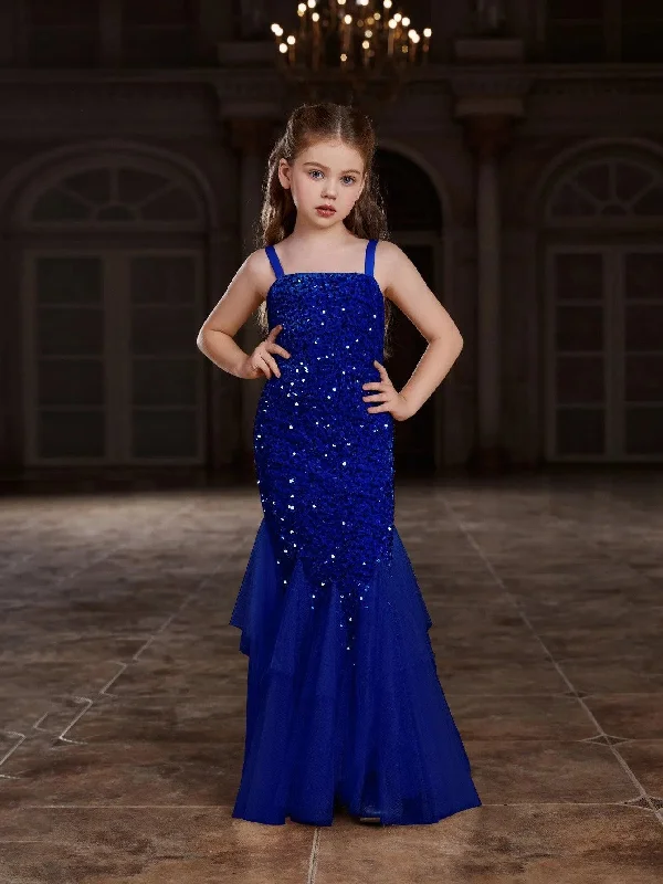 Tween Girls' Sleeveless Mesh Overlay Sequin Mermaid Party Dress Tunics Recommended stylist