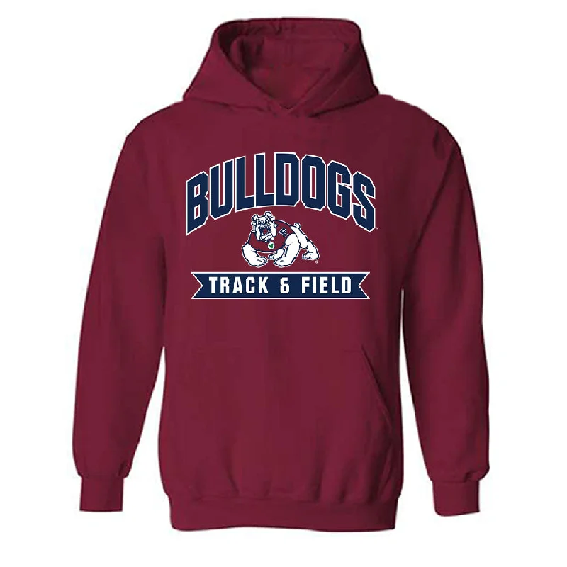 Fresno State - NCAA Women's Track & Field : Victoria Nino - Classic Shersey Hooded Sweatshirt Hoodie with Rolled Sleeves Casual Relaxed Fresno State - NCAA Women's Track & Field : Victoria Nino - Classic Shersey Hooded Sweatshirt Hoodie with Rolled Sleeves Casual Relaxed