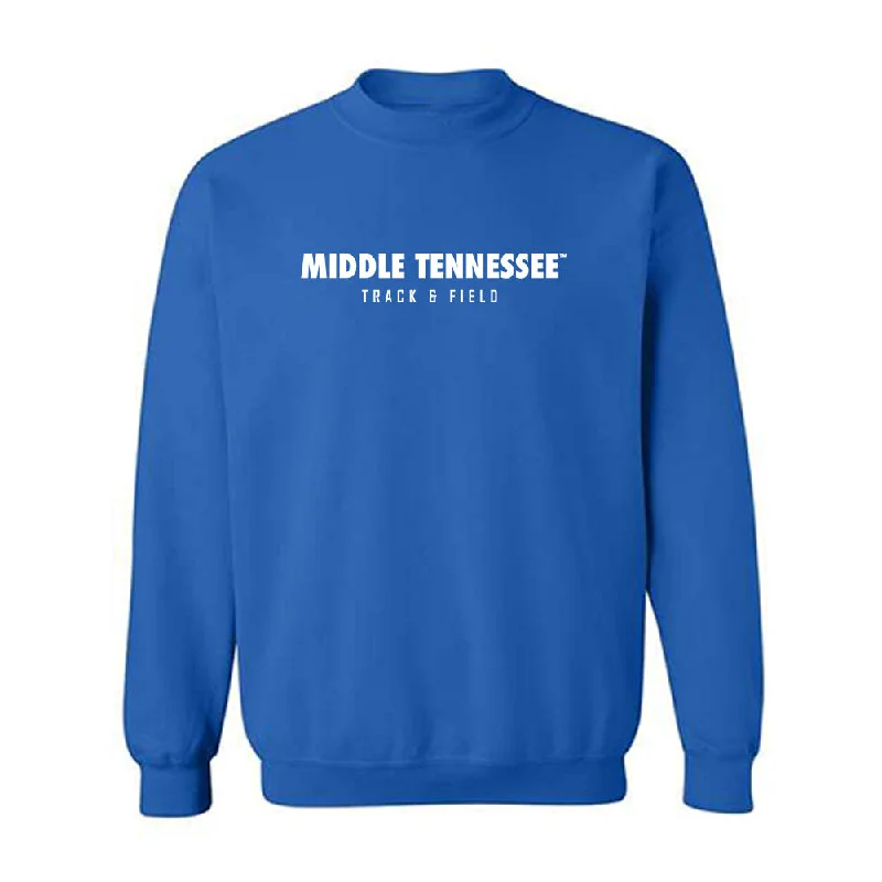 MTSU - NCAA Women's Track & Field : Xarya Udoumana - Classic Shersey Crewneck Sweatshirt Hoodie with Color Block Contrast Stylish MTSU - NCAA Women's Track & Field : Xarya Udoumana - Classic Shersey Crewneck Sweatshirt Hoodie with Color Block Contrast Stylish