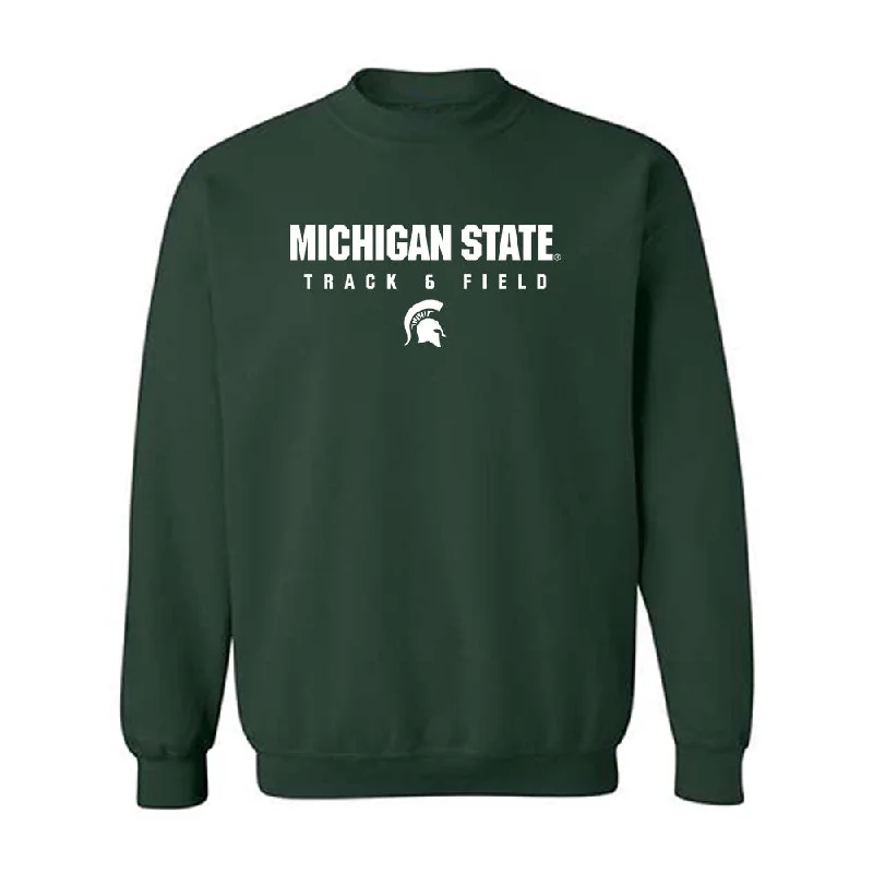 Michigan State - NCAA Women's Track & Field : Margaret Jones - Classic Shersey Crewneck Sweatshirt Hoodie with Color Block Contrast Stylish Michigan State - NCAA Women's Track & Field : Margaret Jones - Classic Shersey Crewneck Sweatshirt Hoodie with Color Block Contrast Stylish