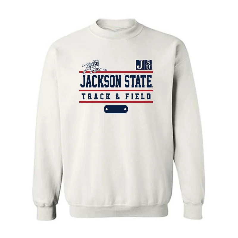 Jackson State - NCAA Women's Track & Field : Callie Calicut - Classic Fashion Shersey Crewneck Sweatshirt Hoodie with Back Slit Movement Comfort Jackson State - NCAA Women's Track & Field : Callie Calicut - Classic Fashion Shersey Crewneck Sweatshirt Hoodie with Back Slit Movement Comfort