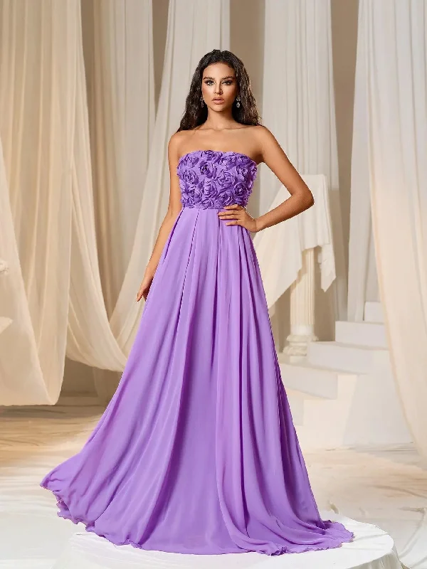 3D Flower Chiffon Tube Party Dress Tunics Favorite customer