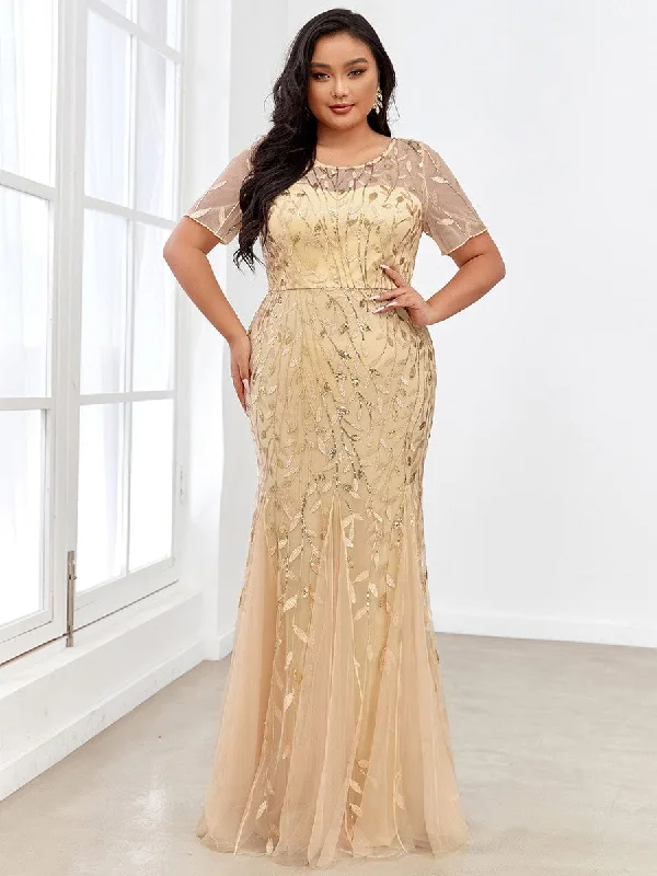 Enchanting Plus Size Women's Floral Sequin Fishtail Tulle Party Dress Halter Neckline Beach Enchanting Plus Size Women's Floral Sequin Fishtail Tulle Party Dress Halter Neckline Beach