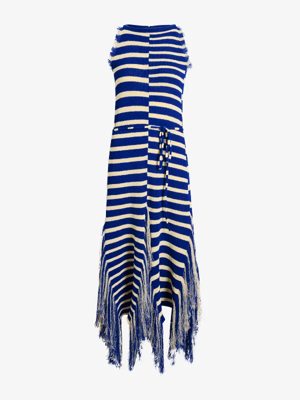 Yves Dress in Stripe Fringed Knit Tunics Cozy comfortable