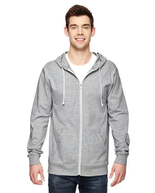 Fruit of the Loom Adult Sofspun  Jersey Full-Zip Hooded Sweatshirt SF60R Hoodie with Longline Fit Extended Stylish
