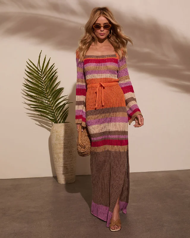 By The Sea Crochet Maxi Cover Up Dress Tunics Hiking breathable