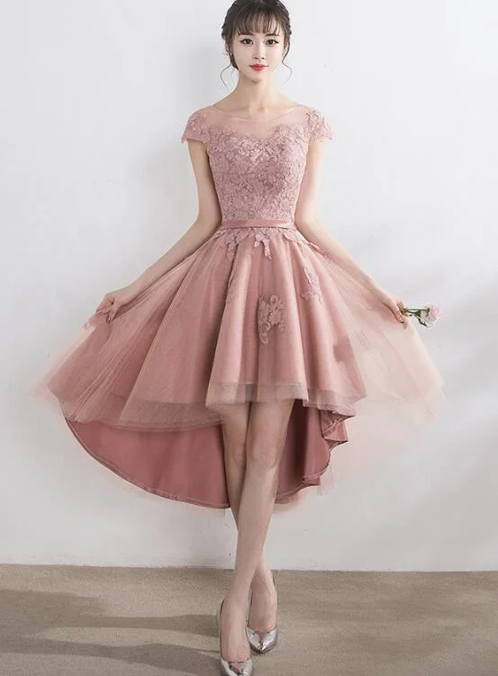 Dark Pink High Low Tulle with Applique, Lovely Party Dress, Formal Gowns Tunics Sale discount Dark Pink High Low Tulle with Applique, Lovely Party Dress, Formal Gowns Tunics Sale discount