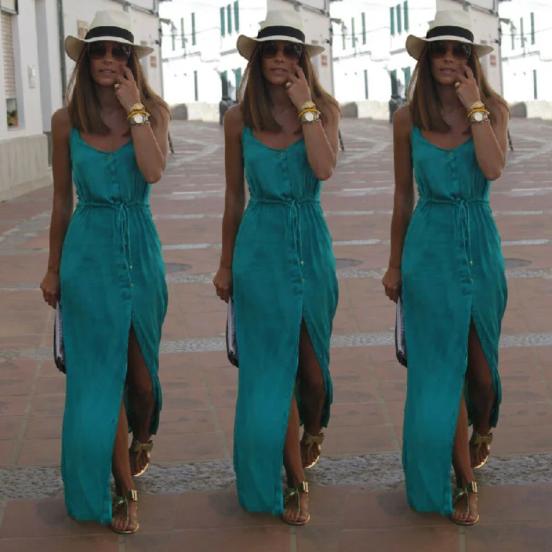 Solid color party dress Tunics Practical easy-care