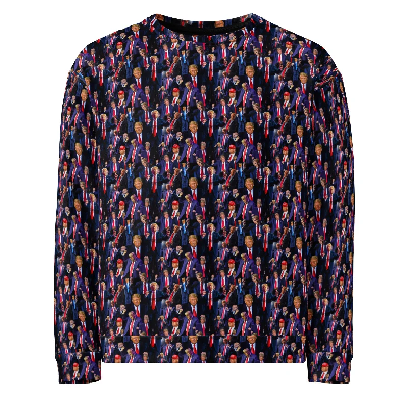Trump Dance Crewneck Sweatshirt Hoodie with Pattern Geometric Abstract