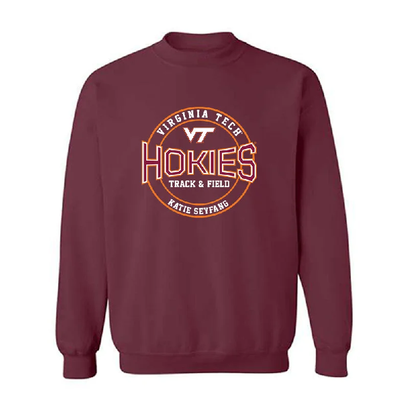 Virginia Tech - NCAA Women's Track & Field : Katie Seyfang - Classic Fashion Shersey Crewneck Sweatshirt Hoodie with High Neck Warm Protective Virginia Tech - NCAA Women's Track & Field : Katie Seyfang - Classic Fashion Shersey Crewneck Sweatshirt Hoodie with High Neck Warm Protective