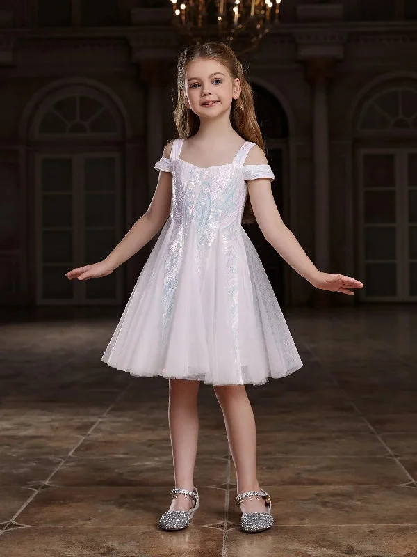 Tween Girls' Mesh Insert Sequin Party Dress Tunics Exclusive limited