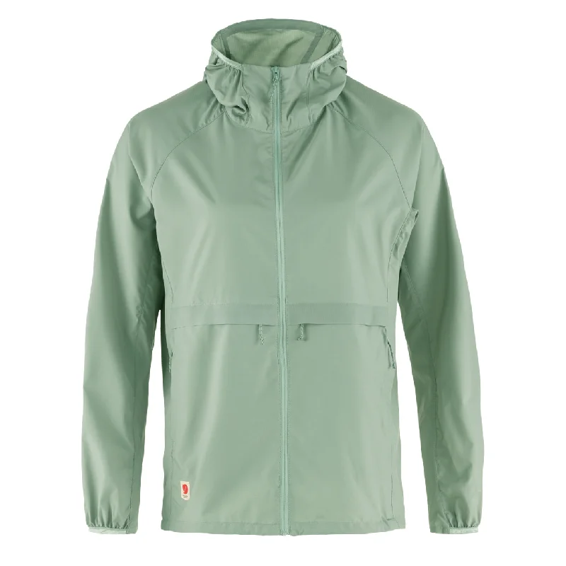 Fjallraven Womens High Coast Wind Hoodie Misty Green Hoodie Sweatshirt Pullover
