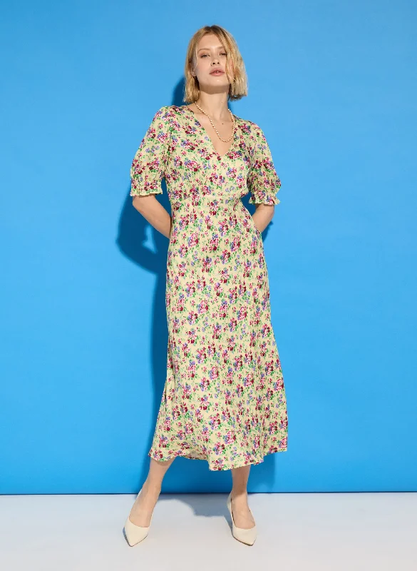 Lottie Satin Midi Tea Dress Tunics Summer linen