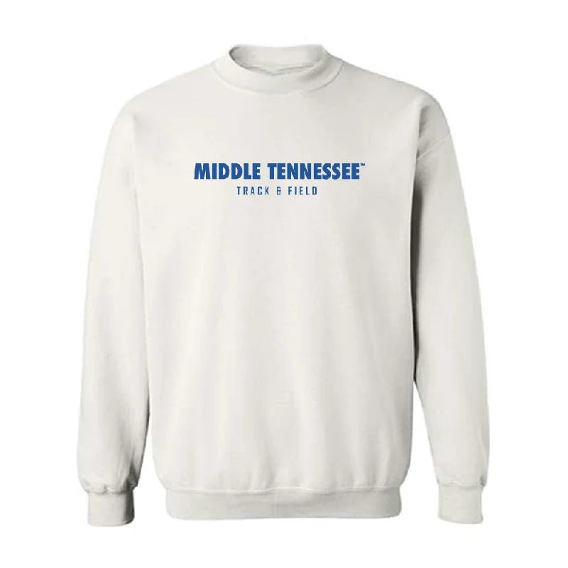MTSU - NCAA Women's Track & Field : Xarya Udoumana - Classic Shersey Crewneck Sweatshirt Hoodie with Stripes Bold Sporty MTSU - NCAA Women's Track & Field : Xarya Udoumana - Classic Shersey Crewneck Sweatshirt Hoodie with Stripes Bold Sporty