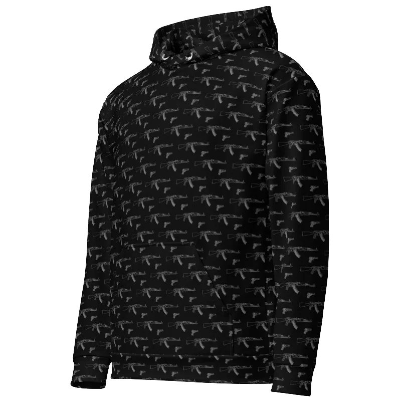 45 47 Black Hoodie Hoodie with Applique Textured Unique
