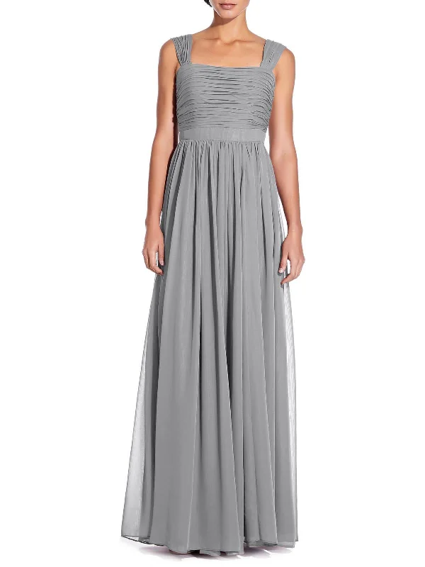 Riley Womens Pleated Prom Evening Dress A-Line Day Work