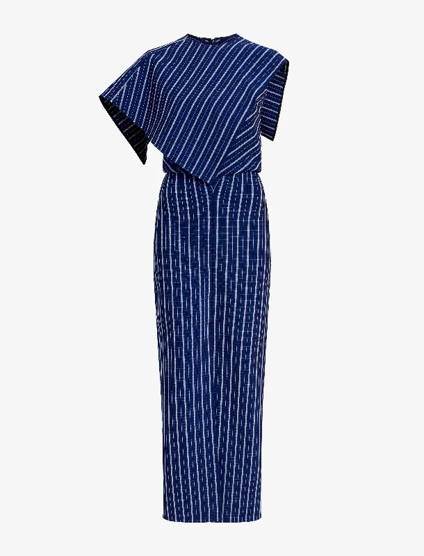 Selene Dress in Bi-Stretch Plaid Suiting Crew Neckline Casual