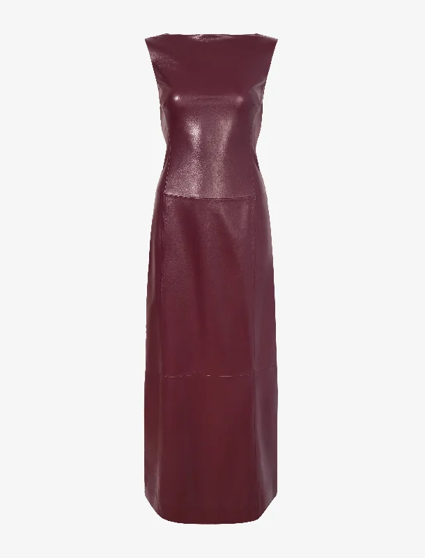 Backless Leather Dress Tunics Polka dots