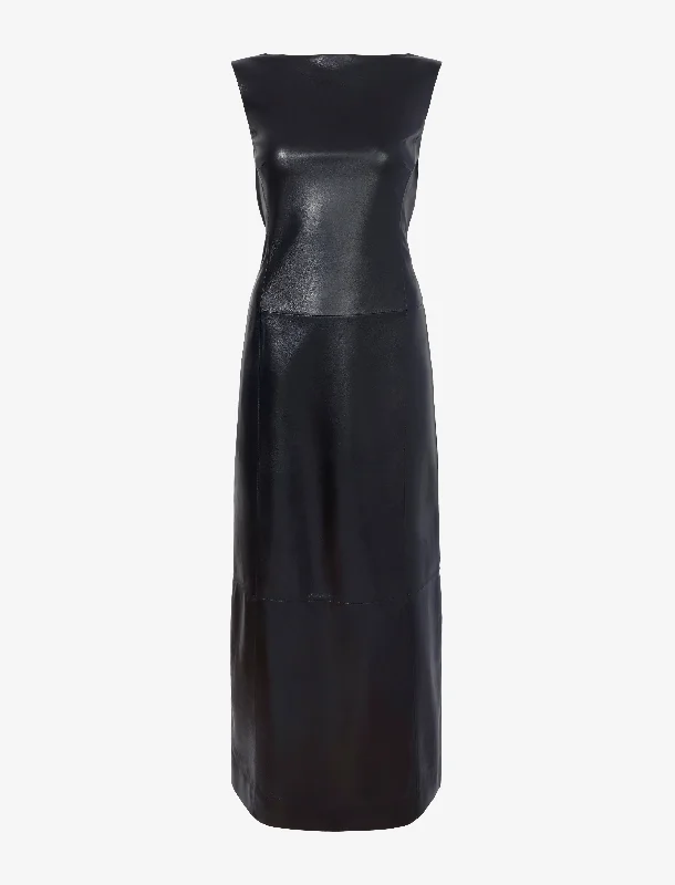 Backless Leather Dress Tunics Silk luxurious