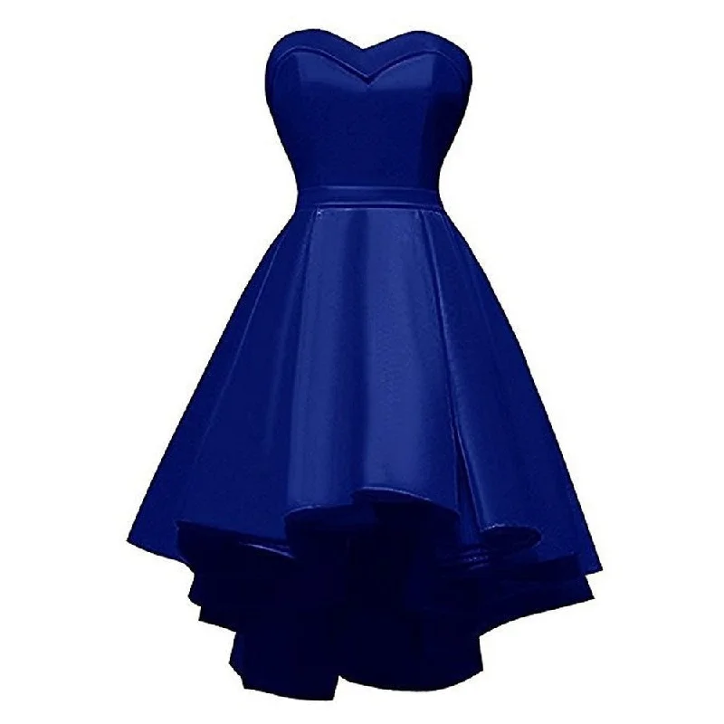 Short Satin Homecoming Dress Strapless Prom Dress Short Party Dress Tunics Lace romantic Short Satin Homecoming Dress Strapless Prom Dress Short Party Dress Tunics Lace romantic