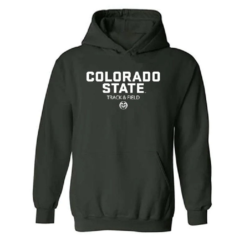 Colorado State - NCAA Women's Track & Field : Klaire Kovatch - Classic Shersey Hooded Sweatshirt Hoodie with Frayed Bohemian Relaxed Colorado State - NCAA Women's Track & Field : Klaire Kovatch - Classic Shersey Hooded Sweatshirt Hoodie with Frayed Bohemian Relaxed