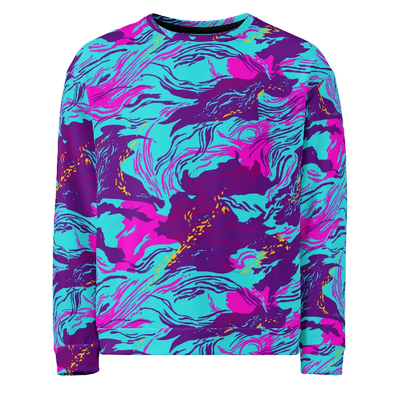 Rhodesian Syth Wave Brushstroke Crewneck Sweatshirt Hoodie with Typography Text Message Rhodesian Syth Wave Brushstroke Crewneck Sweatshirt Hoodie with Typography Text Message