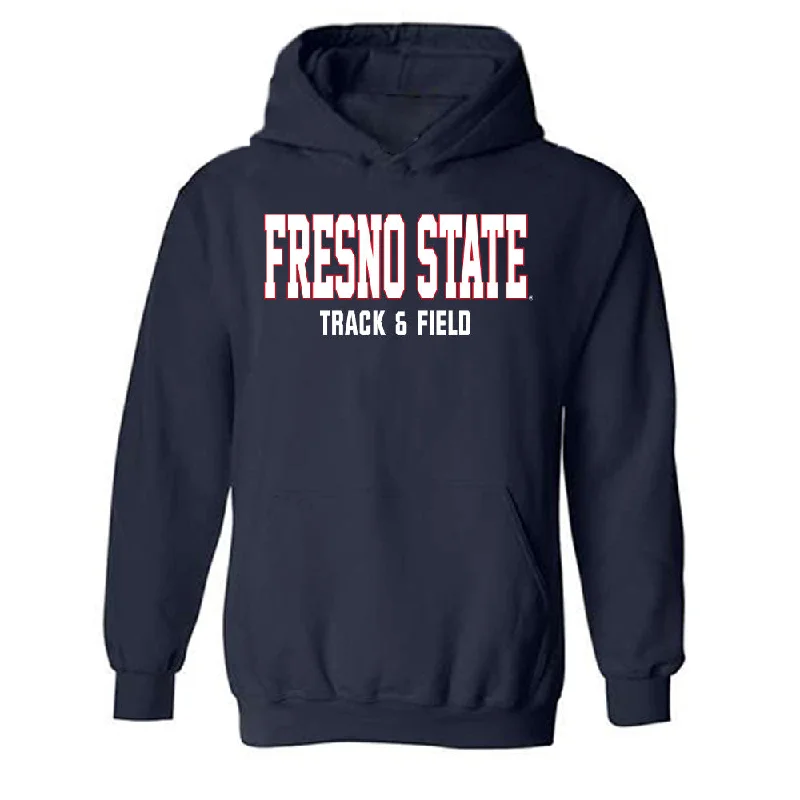 Fresno State - NCAA Women's Track & Field : Victoria Nino - Generic Shersey Hooded Sweatshirt Hoodie with Set-In Sleeves Structured Classic Fresno State - NCAA Women's Track & Field : Victoria Nino - Generic Shersey Hooded Sweatshirt Hoodie with Set-In Sleeves Structured Classic