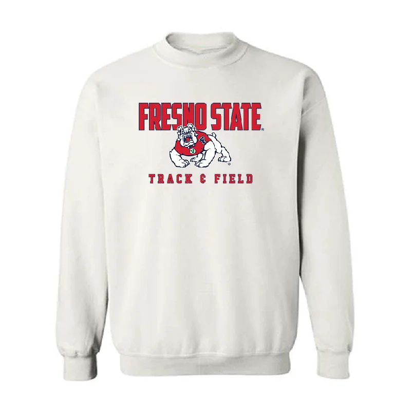 Fresno State - NCAA Women's Track & Field : Victoria Nino - Classic Shersey Crewneck Sweatshirt Hoodie with Bell Sleeves Flared Feminine Fresno State - NCAA Women's Track & Field : Victoria Nino - Classic Shersey Crewneck Sweatshirt Hoodie with Bell Sleeves Flared Feminine