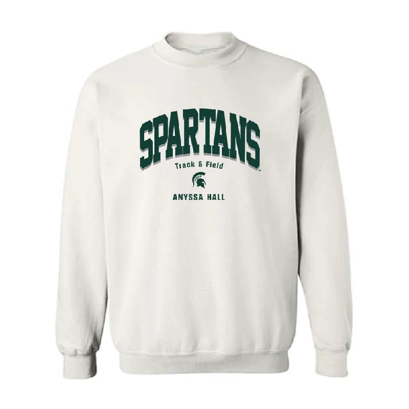 Michigan State - NCAA Women's Track & Field : Anyssa Hall - Classic Fashion Shersey Crewneck Sweatshirt Hoodie with Earth Tones Natural Calm Michigan State - NCAA Women's Track & Field : Anyssa Hall - Classic Fashion Shersey Crewneck Sweatshirt Hoodie with Earth Tones Natural Calm
