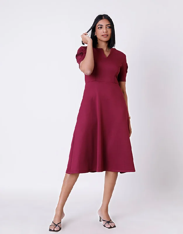 Flower Sleeves Detail V-Neck Dress Tunics Hiking breathable