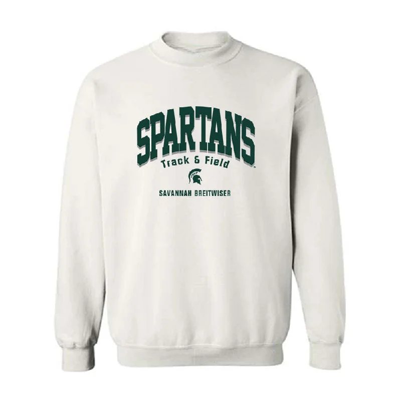 Michigan State - NCAA Women's Track & Field : Savannah Breitwiser - Classic Fashion Shersey Crewneck Sweatshirt Hoodie with Zipper Versatile Modern Michigan State - NCAA Women's Track & Field : Savannah Breitwiser - Classic Fashion Shersey Crewneck Sweatshirt Hoodie with Zipper Versatile Modern
