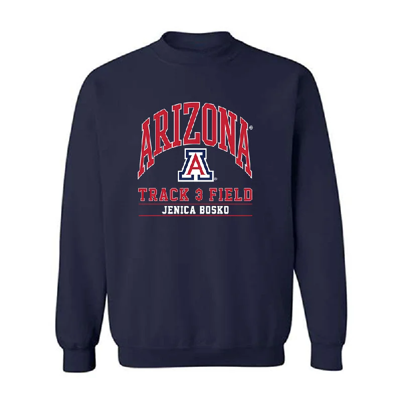 Arizona - NCAA Women's Track & Field : Jenica Bosko - Classic Fashion Shersey Crewneck Sweatshirt Hoodie with Slim Fit Tailored Modern Arizona - NCAA Women's Track & Field : Jenica Bosko - Classic Fashion Shersey Crewneck Sweatshirt Hoodie with Slim Fit Tailored Modern