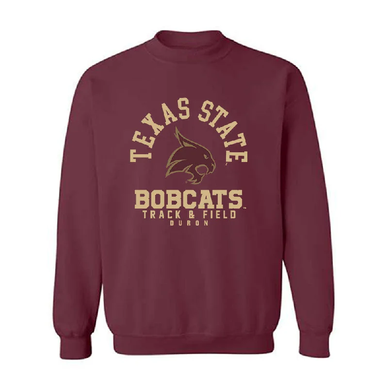 Texas State - NCAA Women's Track & Field : Melanie Duron - Classic Fashion Shersey Crewneck Sweatshirt Hoodie with Print Artistic Unique Texas State - NCAA Women's Track & Field : Melanie Duron - Classic Fashion Shersey Crewneck Sweatshirt Hoodie with Print Artistic Unique