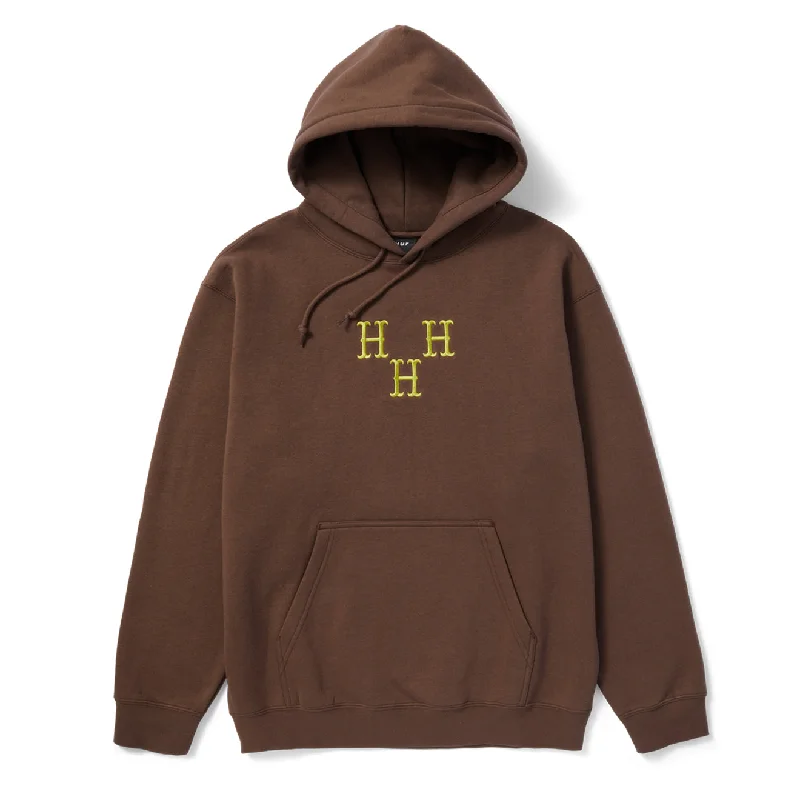 Huf Womens Hat Trick P/O Hoodie Coffee Hoodie with Embroidery Detailed Premium